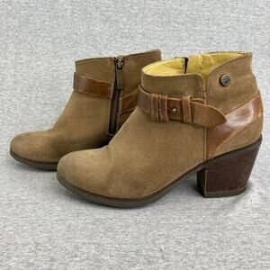 Bussola Reikiavik Booties Womens 39 US 8 Brown Suede Leather Ankle Boot Moto